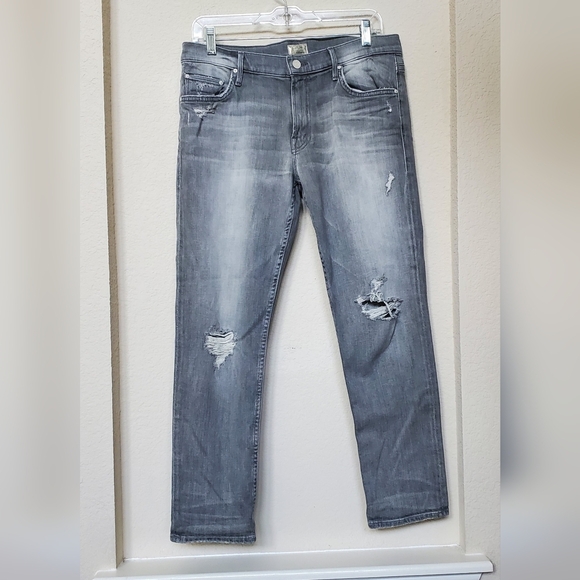 MOTHER Denim - MOTHER Gray Skinny Jeans Distressed.  Size 29